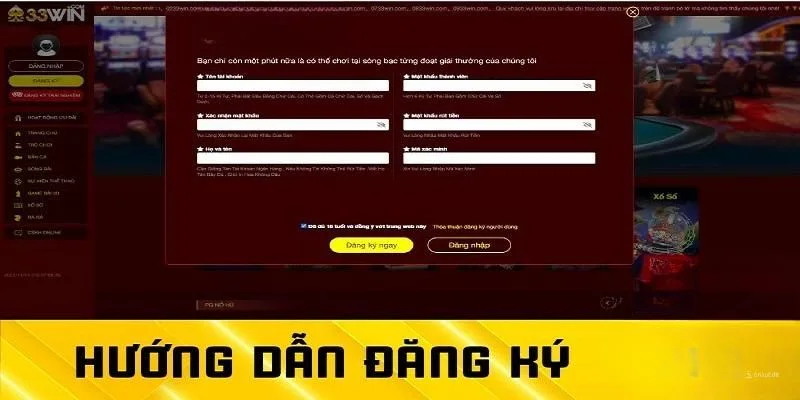 Cung cấp chuẩn xác thông tin ở mẫu đăng ký 33Win